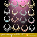 Or, argent, Rose or Clip sur Septum bijoux Tribal corps